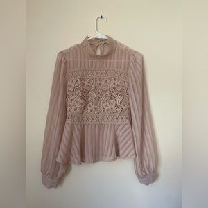 A cute pink lace blouse for work and everyday 😋